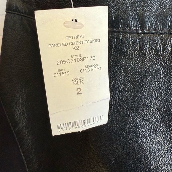 BEBE Black Leather/ fabric Pencil Skirt size 2 - Picture 3 of 13